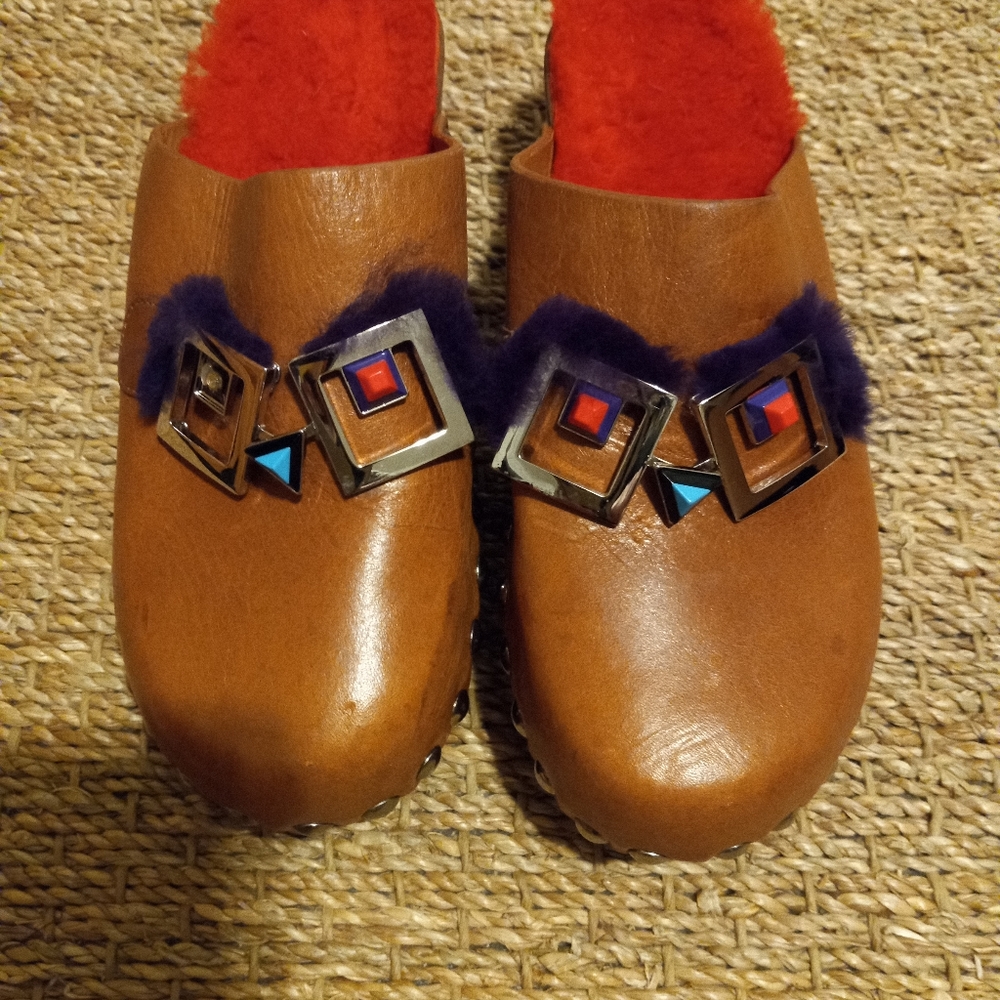 Fendi Face Fur Clogs